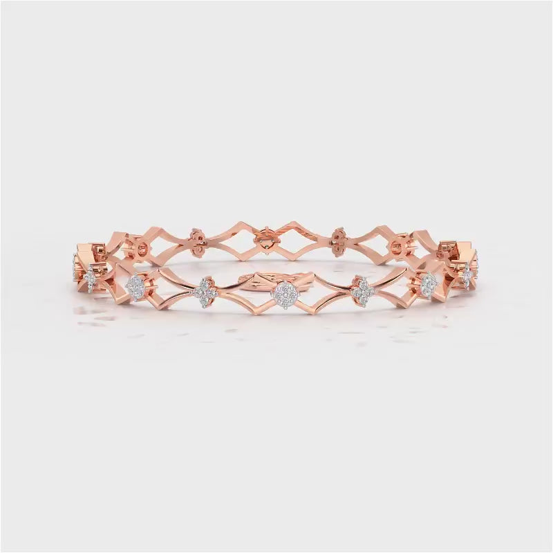 Garland Silver Bangles - Rose Gold Video