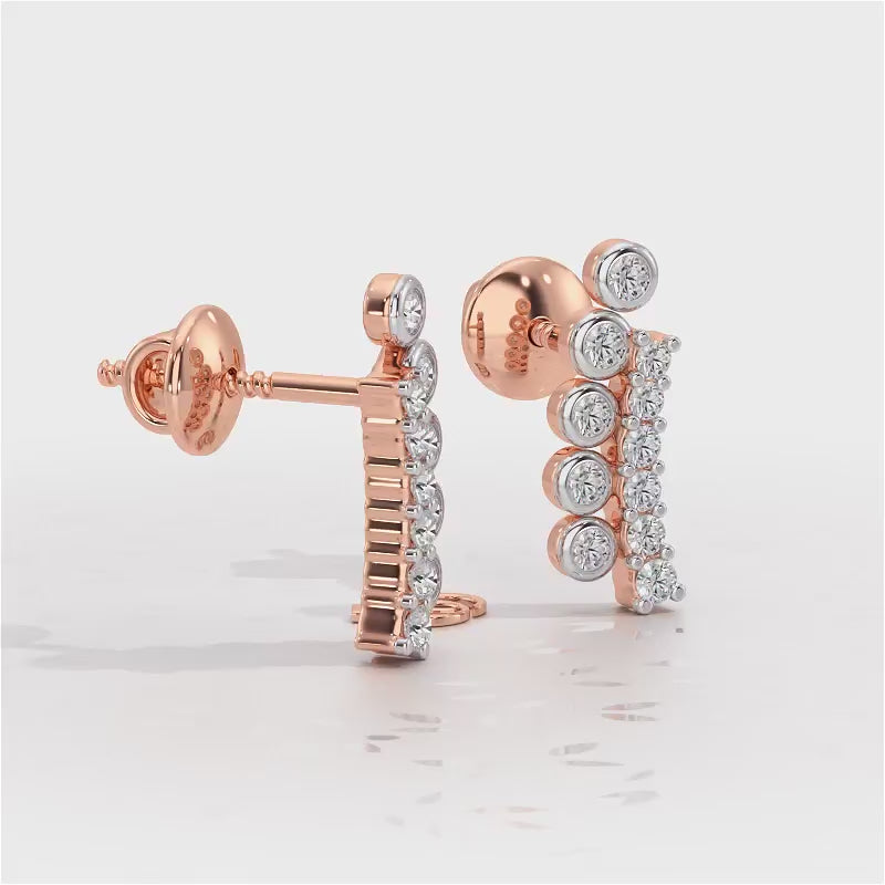 Shiny Crescent Silver Earrings - Rose Gold Video
