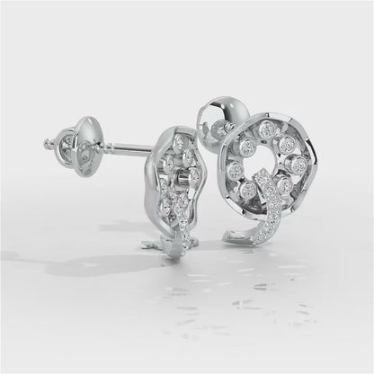 Sparkling Splendor Silver Stud Earrings - White Gold Video