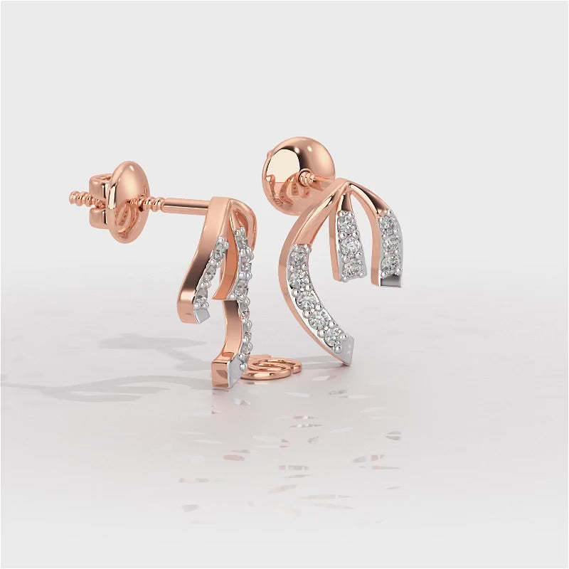 Leaf of Light Silver Earrings - Rose Gold Video