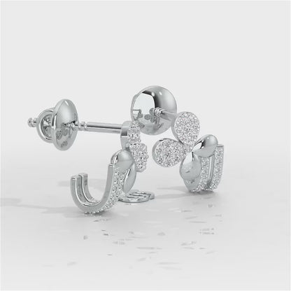 Lustrous Luminary Silver Stud Earrings - White Gold Video