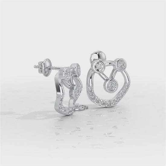 Celestia Silver Earrings - White Gold Video