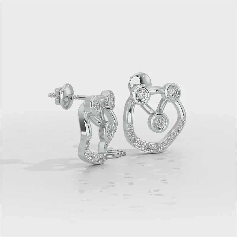 Celestia Silver Earrings - White Gold Video