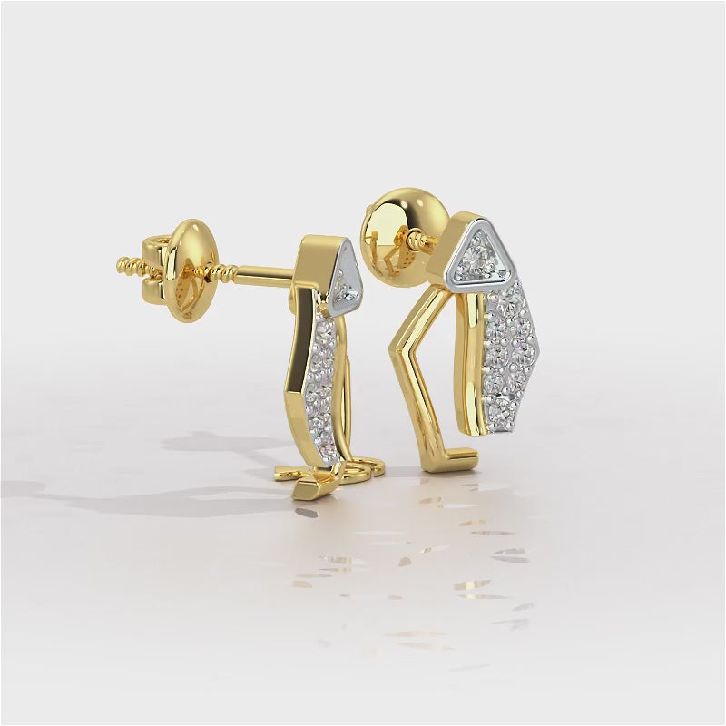Sprakling Key Silver Earrings - Yellow Gold Video