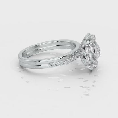 Daisy Delight Silver Ring - White Gold Video