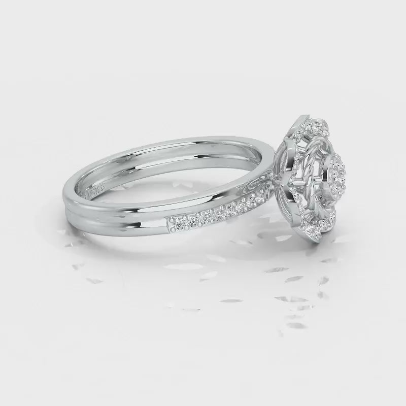 Daisy Delight Silver Ring - White Gold Video