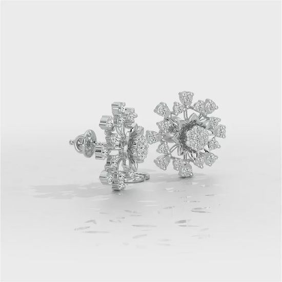 Bliss Elegance Silver Earrings - White Gold Video