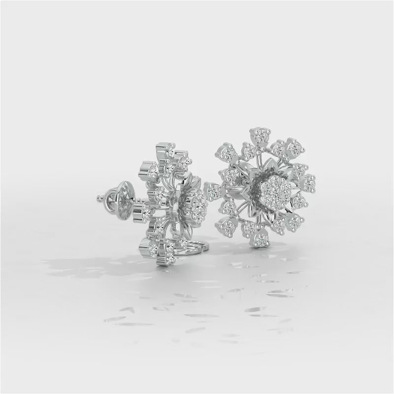Bliss Elegance Silver Earrings - White Gold Video