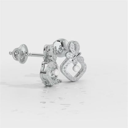 Blissfly Silver Pearl Earrings - White Gold Video
