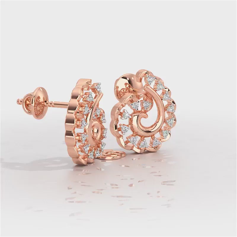 Elegant Twist Silver Earrings - Rose Gold Video