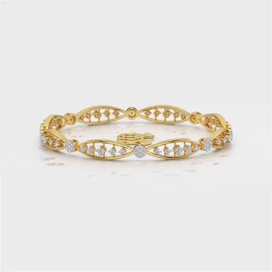 Ridge Silver Bangles - Yellow Gold Video