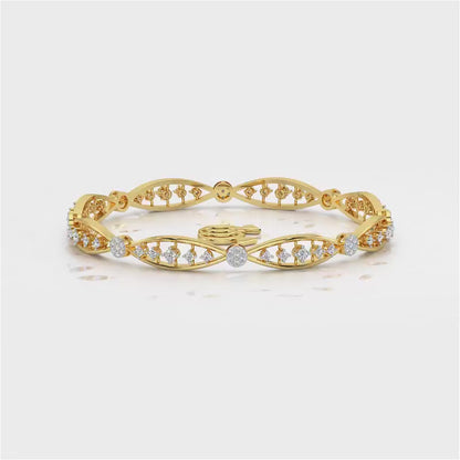 Ridge Silver Bangles - Yellow Gold Video