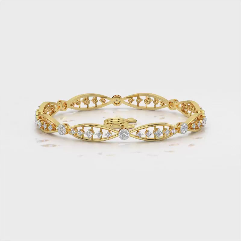 Ridge Silver Bangles - Yellow Gold Video