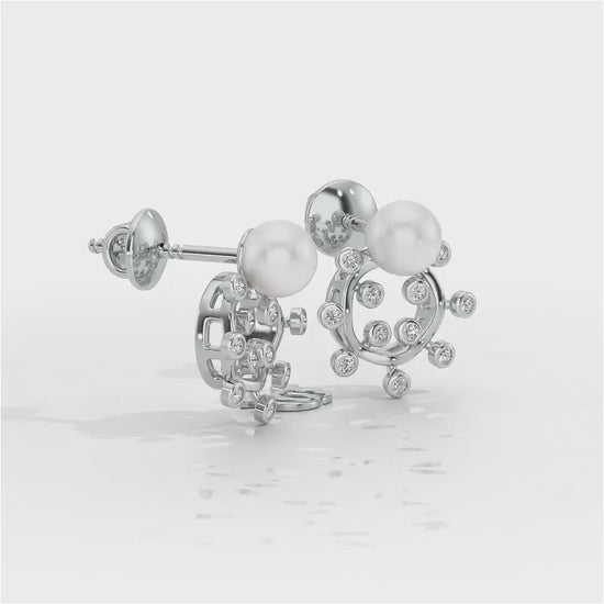 Shinwise Silver Pearl Earrings - White Gold Video