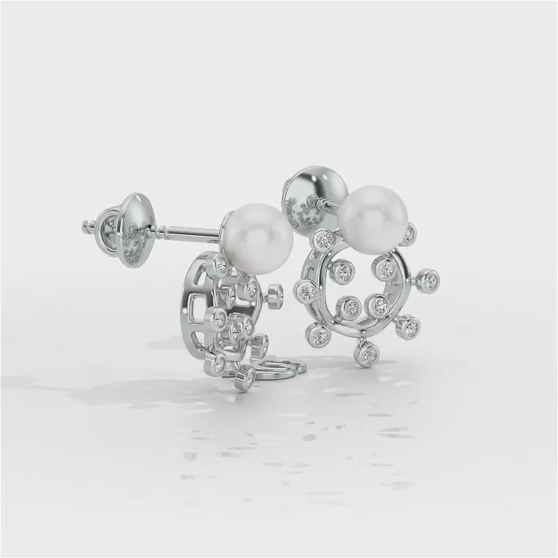 Shinwise Silver Pearl Earrings - White Gold Video