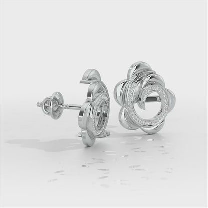 Bright Flower Silver Earrings - White Gold Video
