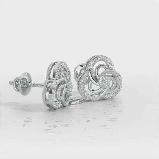 Realistic Swirl Silver Earrings - White Gold Video