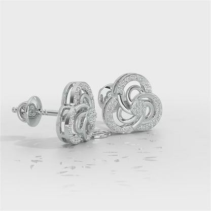Realistic Swirl Silver Earrings - White Gold Video