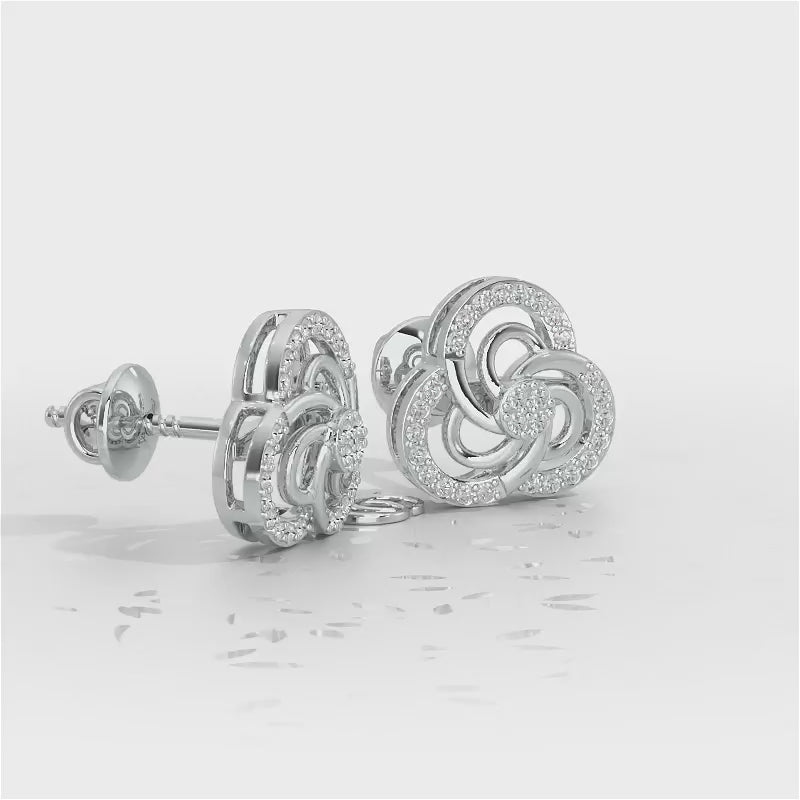 Realistic Swirl Silver Earrings - White Gold Video