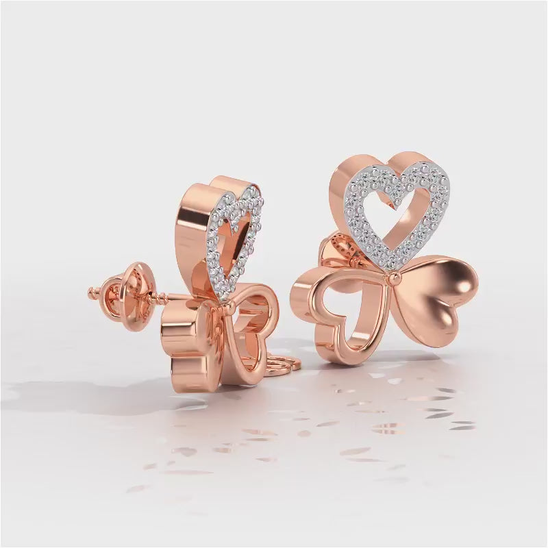 Luck By Heart Silver Studs - Rose Gold Video