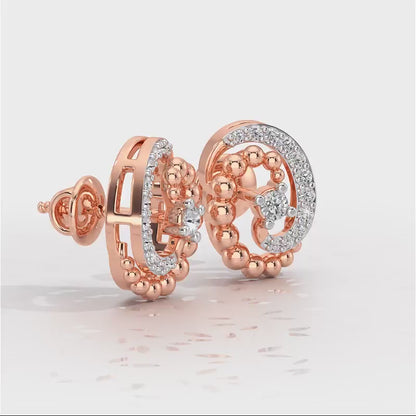 Tourbillon Silver Studs - Rose Gold Video