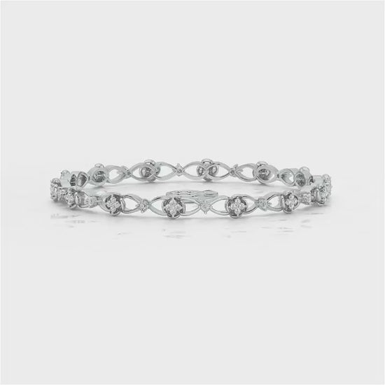 Storyteller Silver Bangles - White Gold Video