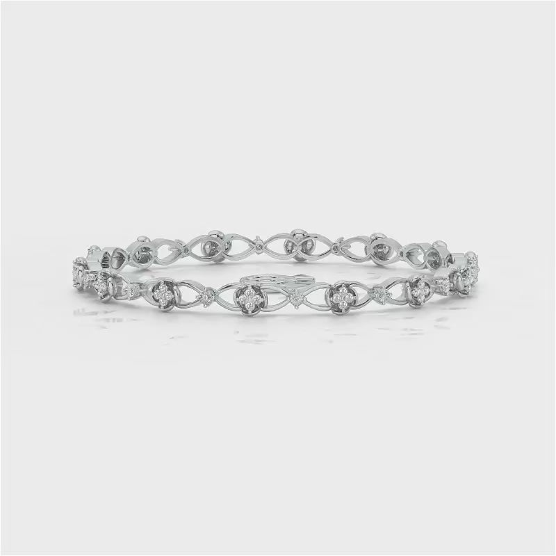 Storyteller Silver Bangles - White Gold Video