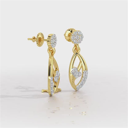 Flawless Epitome Dangler Silver Earrings - Yellow Gold Video