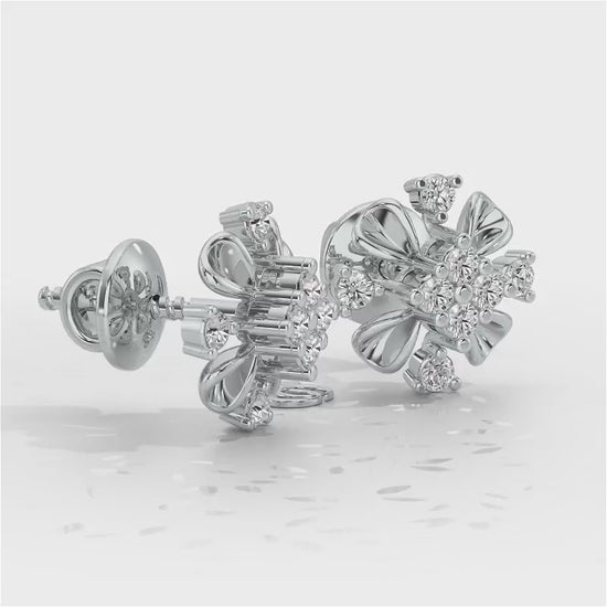 Beaute Silver Studs - White Gold Video