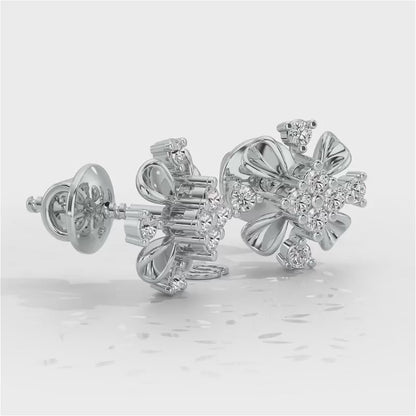 Beaute Silver Studs - White Gold Video