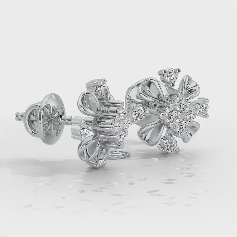 Beaute Silver Studs - White Gold Video