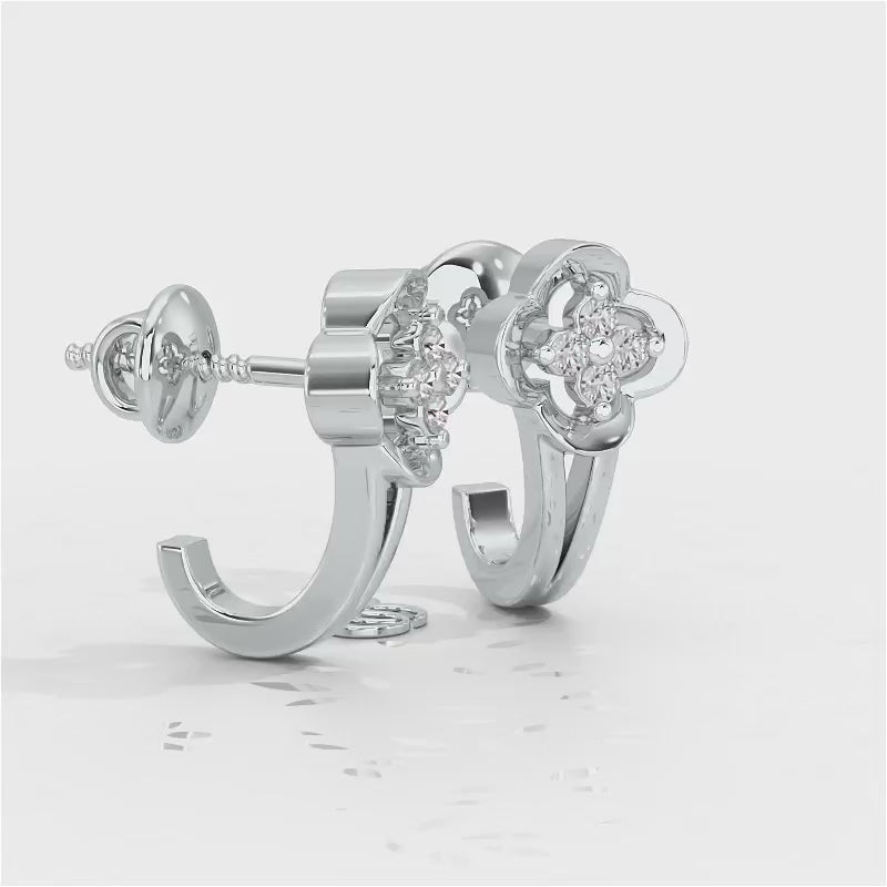 Subtle Silver Bali Earrings - White Gold Video