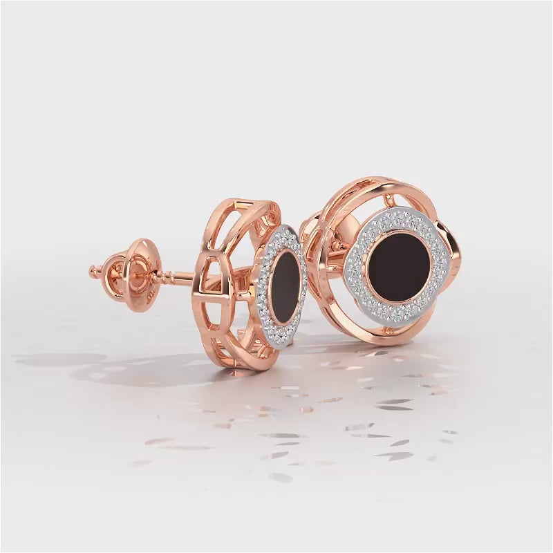 White Beauty Silver Earrings - Rose Gold Video