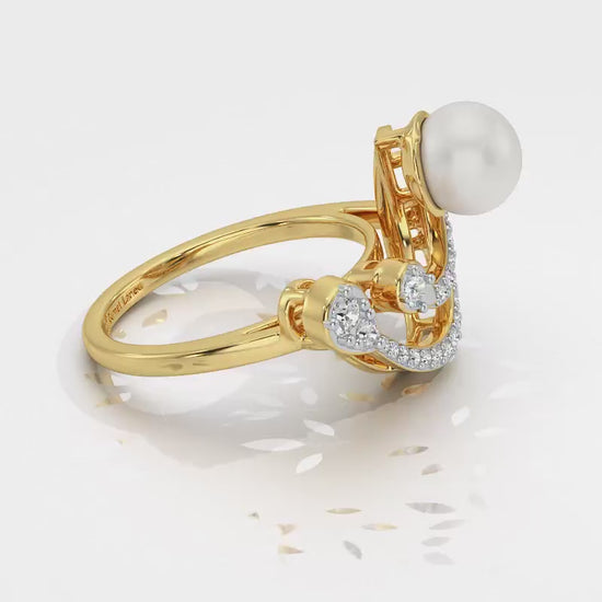 Regalia Silver Pearl Ring - Yellow Gold Video