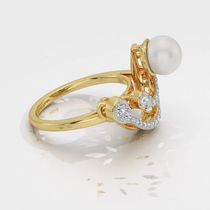 Regalia Silver Pearl Ring - Yellow Gold Video
