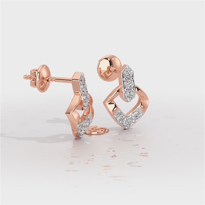 Vintage Chic Silver Earrings - Rose Gold Video