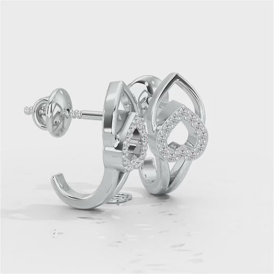 Inverted Core Silver Bali Earrings - White Gold Video