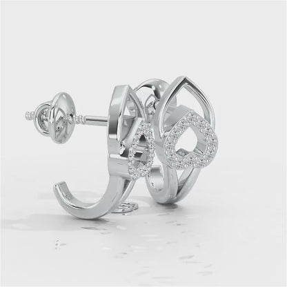 Inverted Core Silver Bali Earrings - White Gold Video