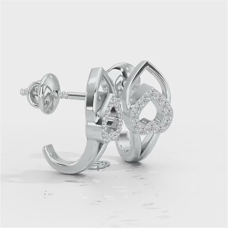 Inverted Core Silver Bali Earrings - White Gold Video