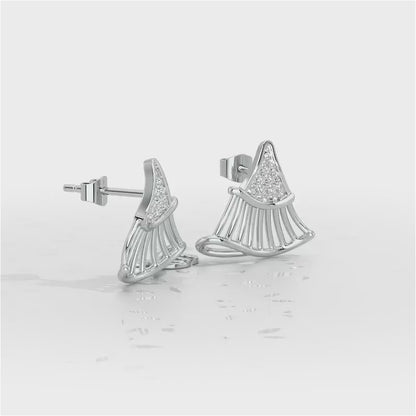 Shiny Skirts Silver Earring Studs - White Gold Video