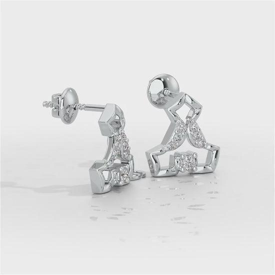 Holding Shine Silver Earrings - White Gold Video