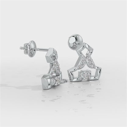 Holding Shine Silver Earrings - White Gold Video