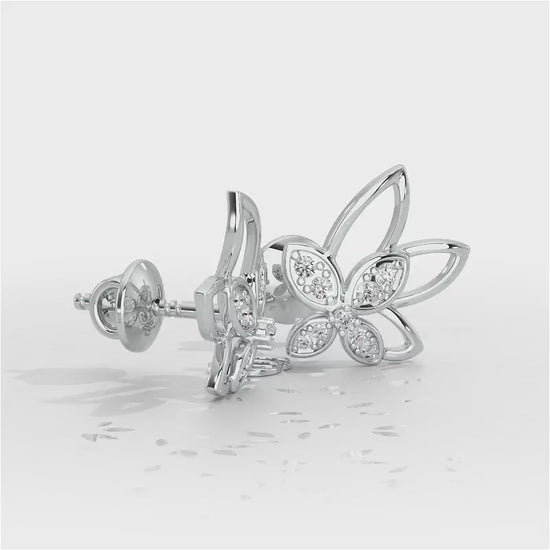 Timeless Tranquility Silver Stud Earrings - White Gold Video