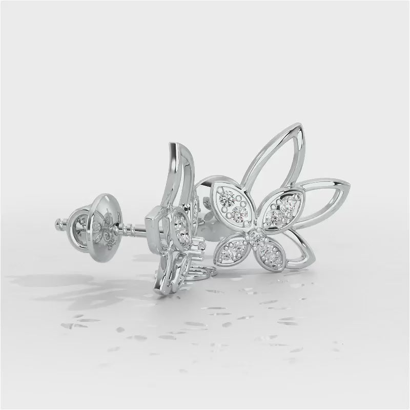 Timeless Tranquility Silver Stud Earrings - White Gold Video