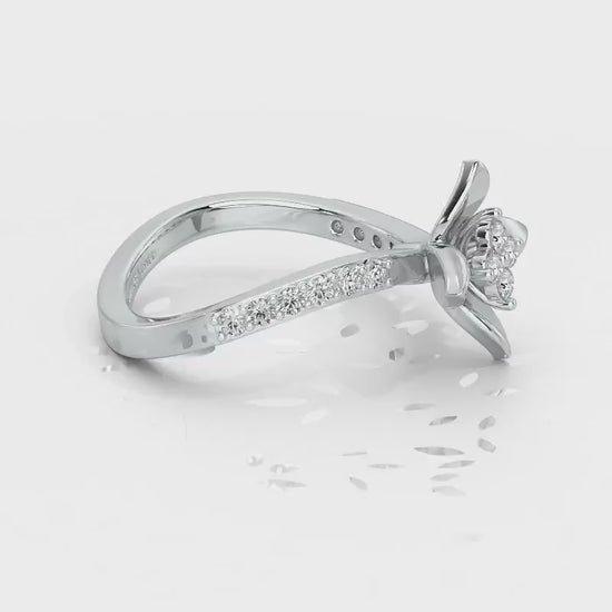 Rustic Bloom Silver Ring - White Gold Video