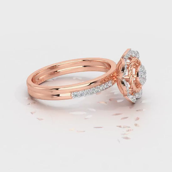 Daisy Delight Silver Ring - Rose Gold Video