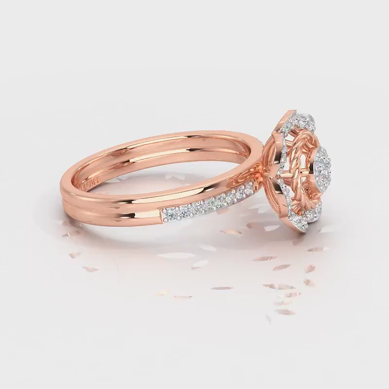 Daisy Delight Silver Ring - Rose Gold Video