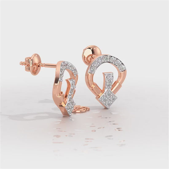 Fancy Fusion Silver Earrings - Rose Gold Video