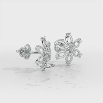Mystic Flower Silver Earrings - White Gold Video