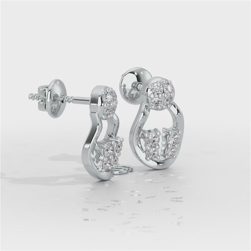 Glittering Gizmos Silver Earrings - White Gold Video